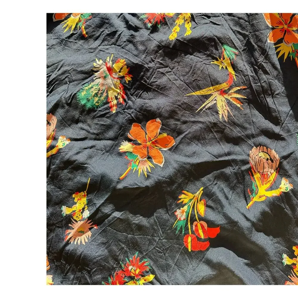 Madewell Blue Floral Maxi Silk Skirt Size 2